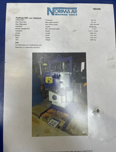 PULLMAX MODEL X97 BEVELER, photo 5