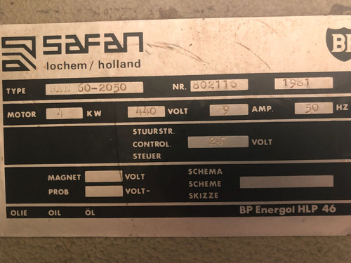 Safan (Holland) Hydraulic Press Brake 2050mm x 60 tons, photo 6