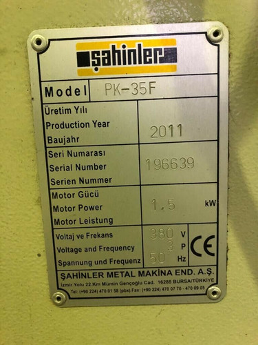 Sahinler PK-35F Section Bending Rolls YOM 2011, photo 5