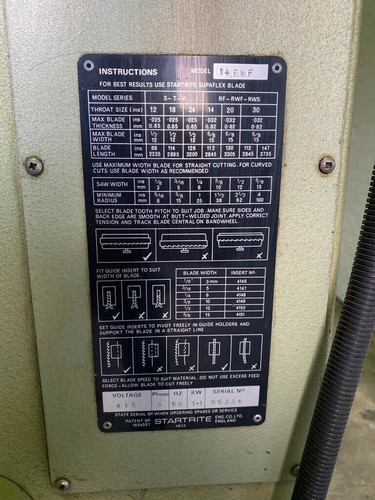 Startrite 14 RWF Vertical Bandsaw, photo 2