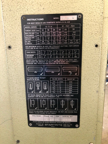 Startrite 30 RWS Vertical Bandsaw, photo 3