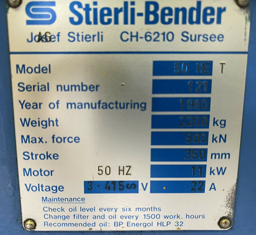 Stierli Bieger 50HE T Horizontal Bender, photo 8