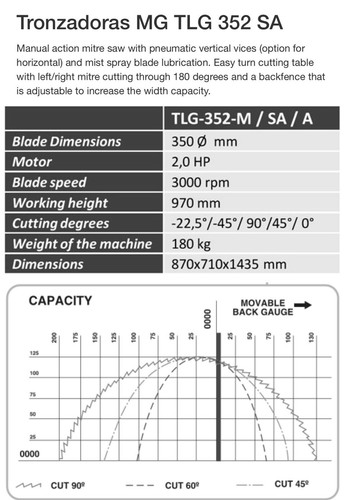 Tronzadoras MG TLG 352 A Aluminium Circular Saw, photo 4