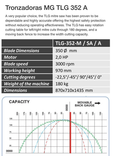 Tronzadoras MG TLG 352 A Mitre Saw, photo 5