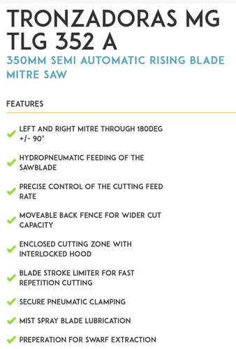 Tronzadoras MG TLG 352 A Mitre Saw, photo 6
