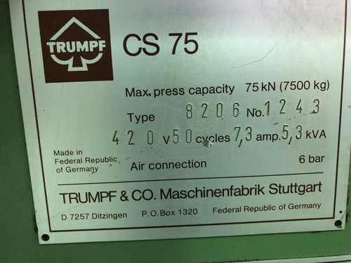 TRUMPF CS75 Coordinate Nibbler, photo 6
