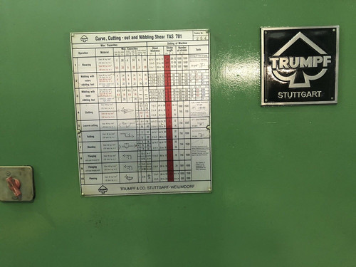 TRUMPF model TAS 701Nibbling Machine, photo 3
