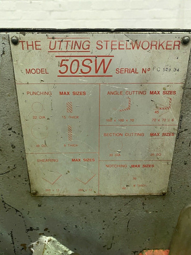 Utting 50SW Universal Hydraulic Steelworker, photo 5