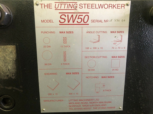 Utting SW50 Universal Hydraulic Iron Worker, photo 2